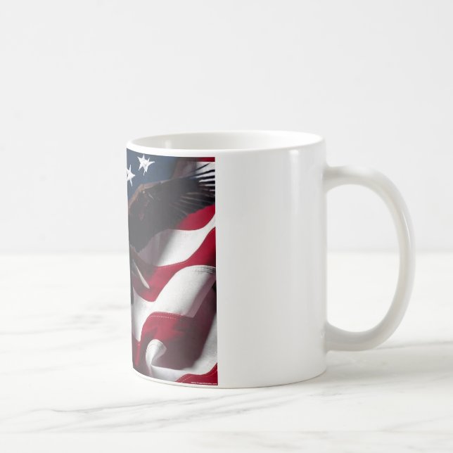 Patriotic Eagle American Flag Coffee Mug (Right)
