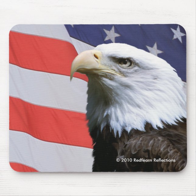 Patriotic Eagle-American Flag Mouse Pad (Front)