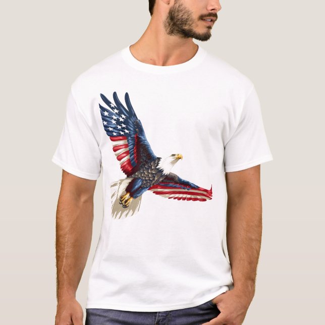Patriotic Eagle American flag T-Shirt  (Front)