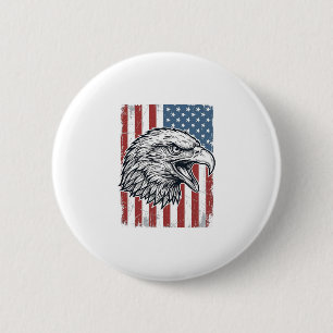 Patriotic Eagle American Flag Vintage Engraving_1 6 Cm Round Badge