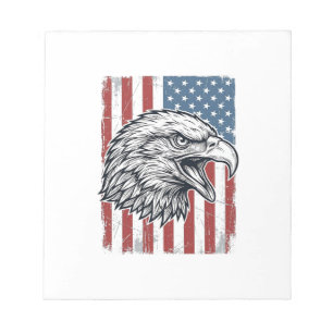 Patriotic Eagle American Flag Vintage Engraving_1 Notepad
