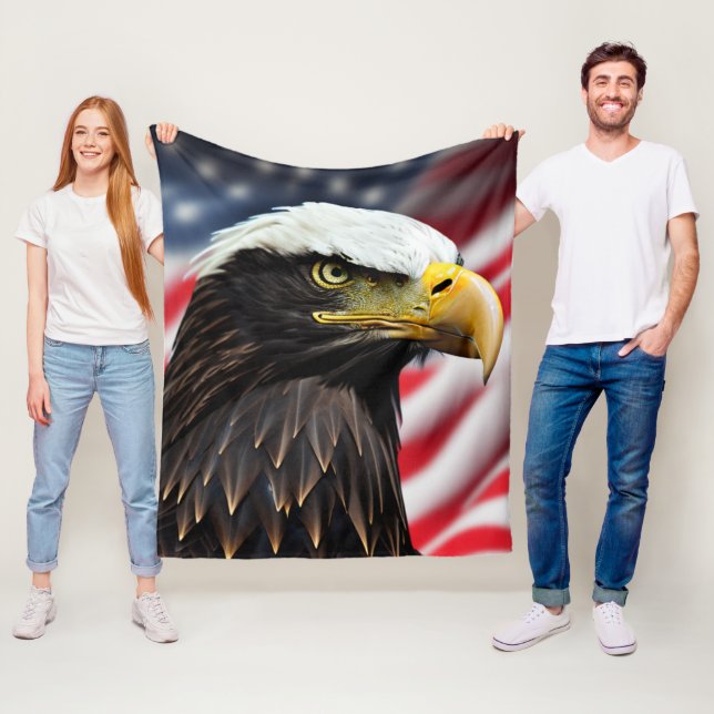 Patriotic/Eagle/American/USA  Fleece Blanket (In Situ)