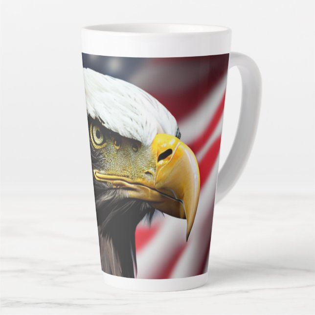 Patriotic/Eagle/American/USA  Latte Mug (Right Angle)
