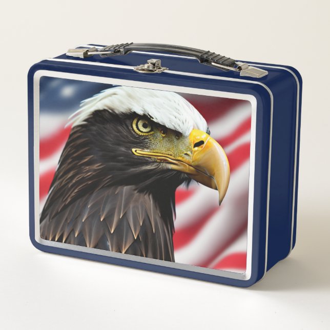 Patriotic/Eagle/American/USA  Metal Lunch Box (Front)