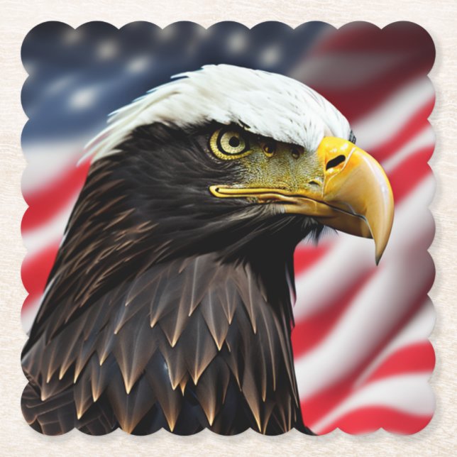 Patriotic/Eagle/American/USA  Paper Coaster (Front)