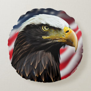 Patriotic/Eagle/American/USA Round Cushion