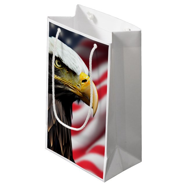 Patriotic/Eagle/American/USA  Small Gift Bag (Front Angled)