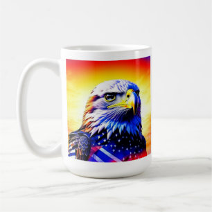Patriotic Eagle and American Flag Personalised Coffee Mug