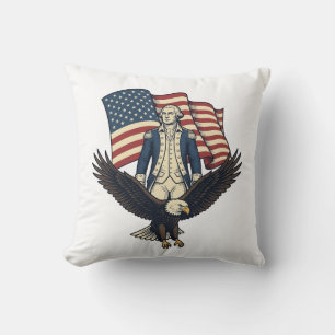 Patriotic Eagle and Colonial General Vintage Vecto Cushion