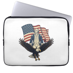 Patriotic Eagle and Colonial General Vintage Vecto Laptop Sleeve