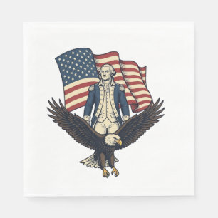 Patriotic Eagle and Colonial General Vintage Vecto Napkin