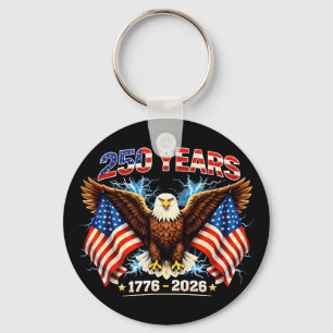 Patriotic Eagle And Flag 250 Years 1776-2026 _5 Key Ring