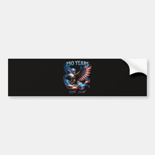 Patriotic Eagle and Flag 250 Years 1776-2026 Bumper Sticker