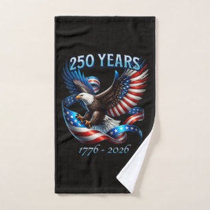 Patriotic Eagle and Flag 250 Years 1776-2026 Hand Towel