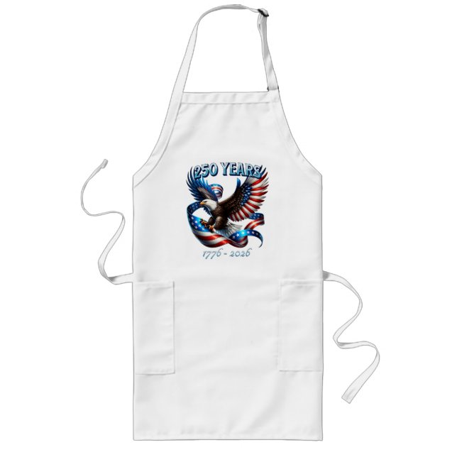 Patriotic Eagle and Flag 250 Years 1776-2026 Long Apron (Front)