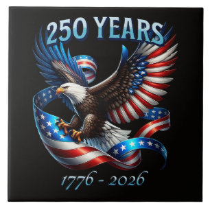 Patriotic Eagle and Flag 250 Years 1776-2026 Tile
