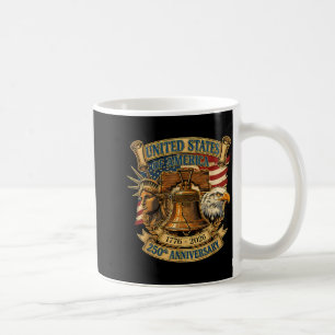 Patriotic eagle and flag 250 years american 4th of coffee mug