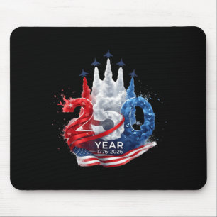 Patriotic Eagle and Flag 250 Years American 4th of Mouse Mat