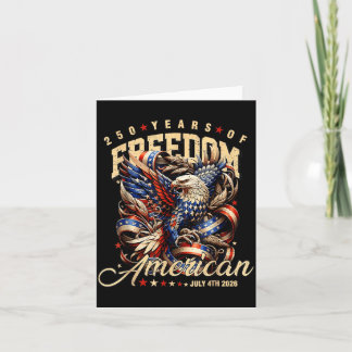 Patriotic Eagle and Flag 250 Years of Freedom July Card