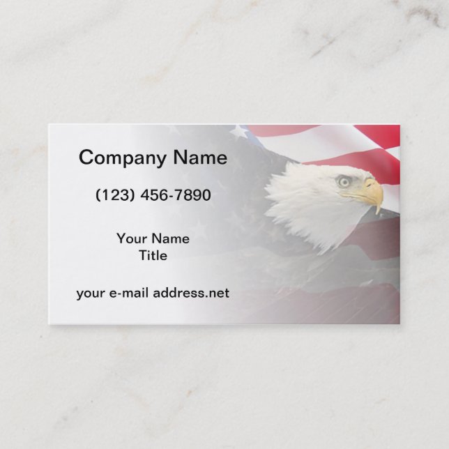 Patriotic Eagle and Flag Business Card (Front)