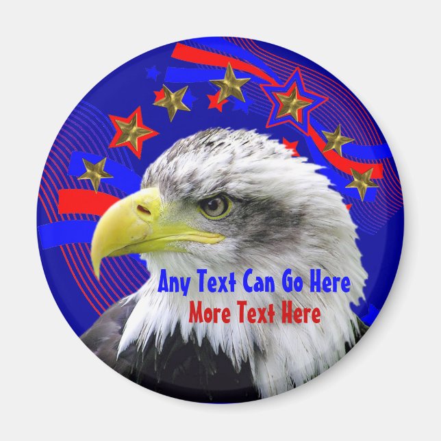 Patriotic Eagle And Gold Stars Magnet (Front)
