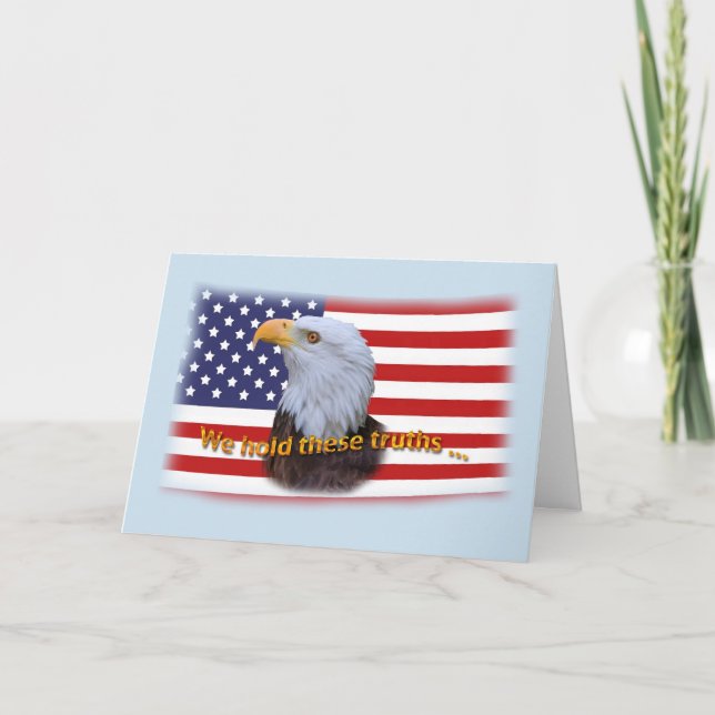 Patriotic  Eagle and USA Flag Card (Front)