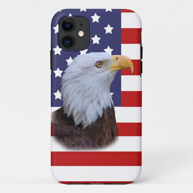 Patriotic  Eagle and USA Flag Case-Mate iPhone Case (Back)
