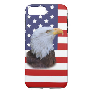 Patriotic  Eagle and USA Flag  Customisable iPhone 8 Plus/7 Plus Case