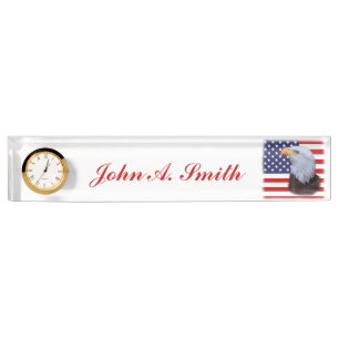 Patriotic Eagle and USA Flag Customisable Nameplate