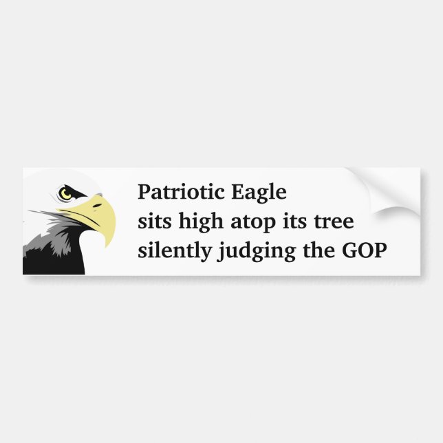 Patriotic Eagle Anti-GOP Political Humour Bumper Sticker (Front)