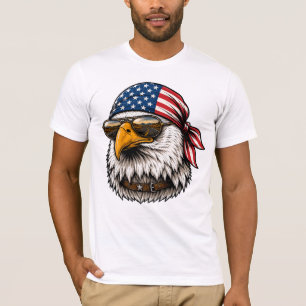 Patriotic Eagle Bandanna USA Road Trip T-Shirt