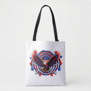 Patriotic Eagle Burst – Red White & Blue Free Tote Bag