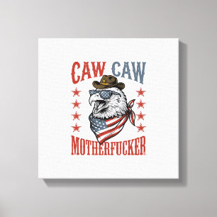 Patriotic Eagle Caw Caw Vintage Funny Shirt Design Canvas Print