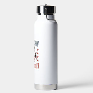 Patriotic Eagle Caw Caw Vintage Funny Shirt Design Water Bottle