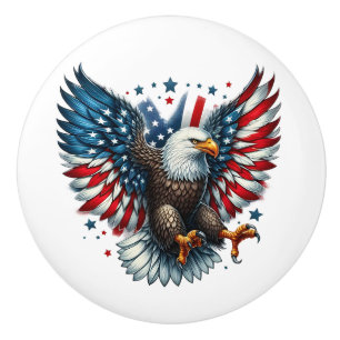Patriotic Eagle Ceramic Knob