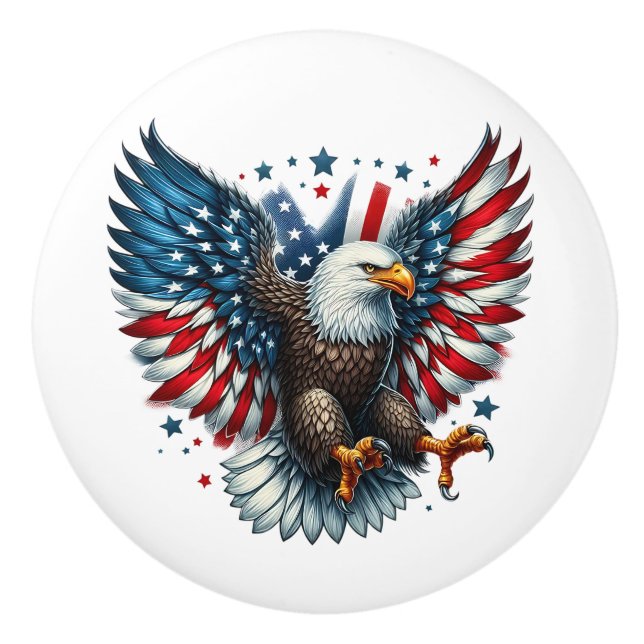 Patriotic Eagle Ceramic Knob (Front)