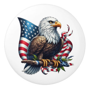 Patriotic Eagle Ceramic Knob