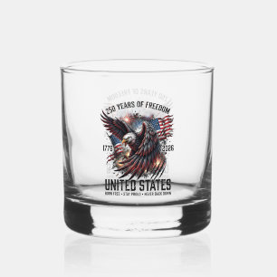 Patriotic Eagle Emblem 250 Years of American Whiskey Glass