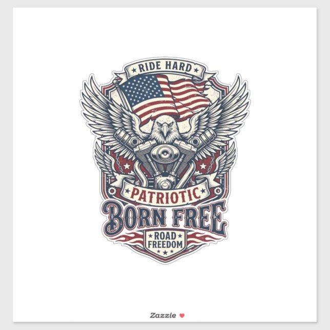 Patriotic Eagle Engine Biker Road Freedom Patriot  (Sheet)