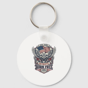 Patriotic Eagle Engine Biker Road Freedom Patriot  Key Ring