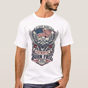 Patriotic Eagle Engine Biker Road Freedom Patriot T-Shirt