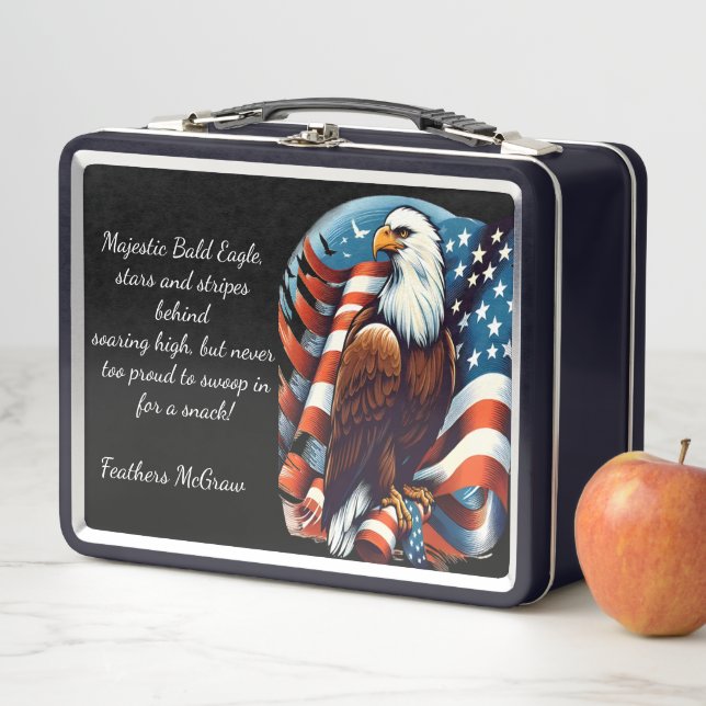 Patriotic Eagle Feast: Swooping for Snacks Metal Lunch Box (In Situ)