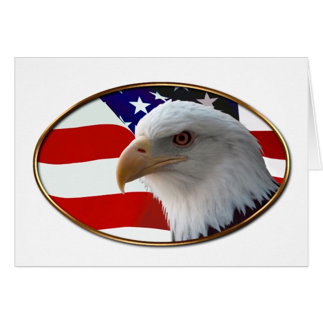 Patriotic Eagle & Flag (Front Horizontal)