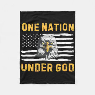 Patriotic Eagle Flag 4th Of July One Nation Under Fleece Blanket