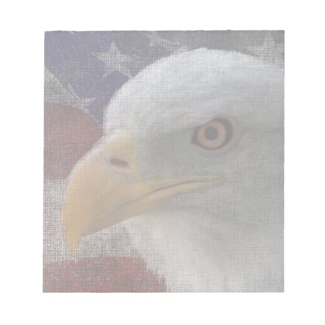 Patriotic Eagle & Flag Notepad (Front)