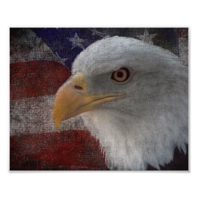 Patriotic Eagle & Flag Photo Print (Front)