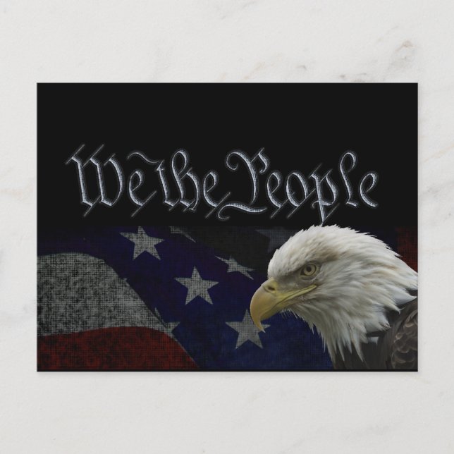 Patriotic Eagle & Flag Postcard (Front)