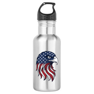 Patriotic Eagle Flag Vector Design for White Shirt 532 Ml Water Bottle