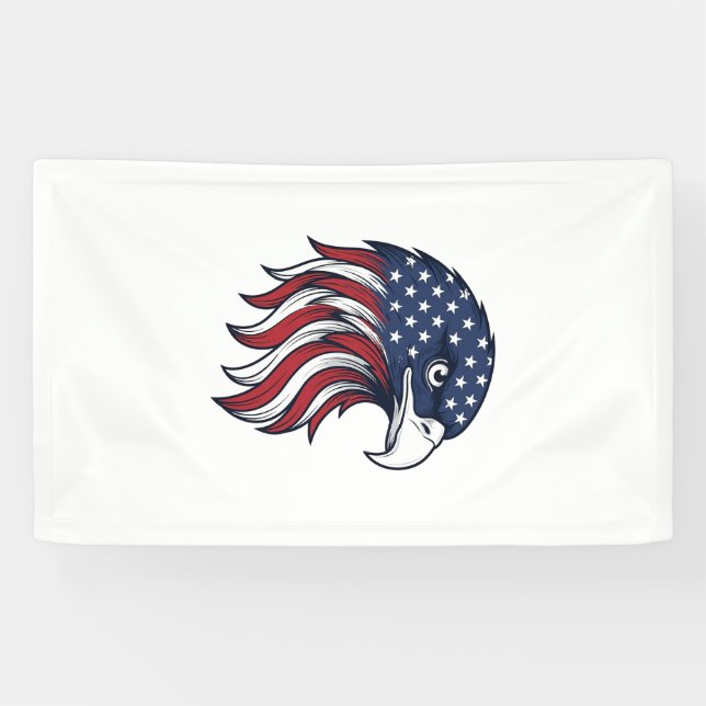 Patriotic Eagle Flag Vector Design for White Shirt Banner (Horizontal)