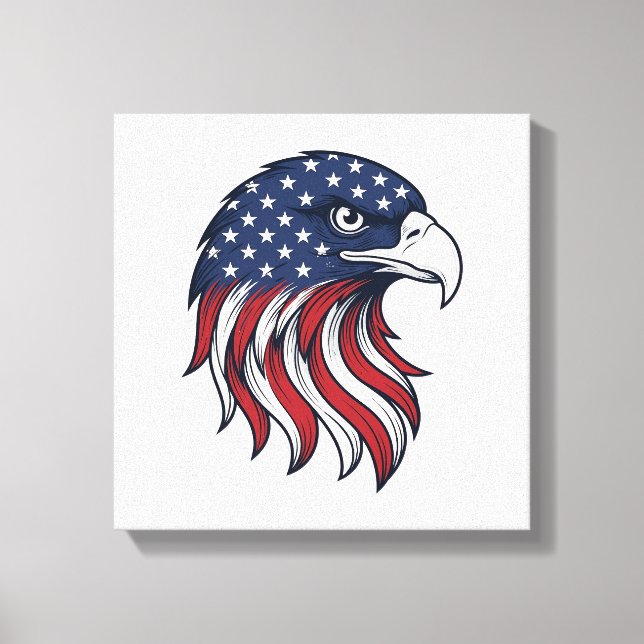 Patriotic Eagle Flag Vector Design for White Shirt Canvas Print (Front)